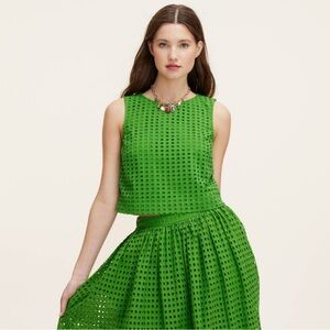 Kate Spade for Target Green Eyelet Shell Tank Top XL limited edition